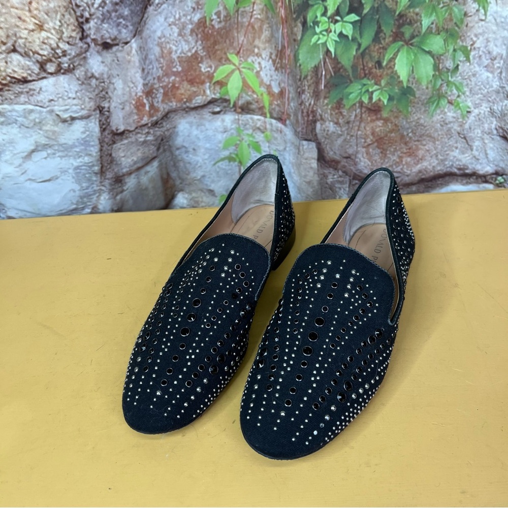 DONALD PLINER Black Textile Modern Downtown Walkable Studded Loafers, 8.5 - Picture 6 of 16